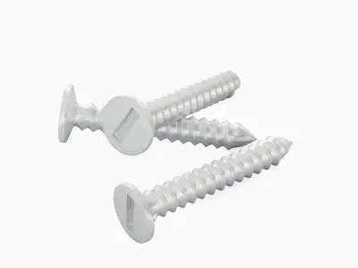 Aluminium Screw 01 Low-poly 3D model