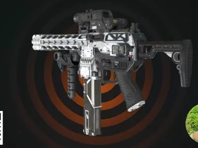 Tactical Cyberpunk SMG 3D model