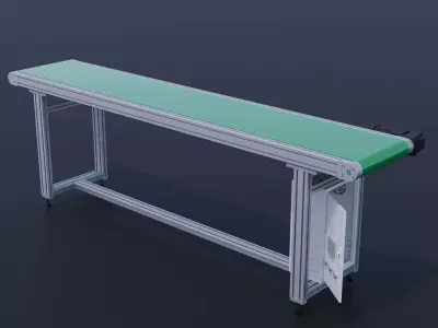 Conveyor belt assembly line 3D model