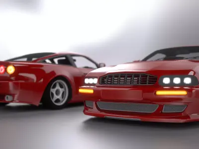 Vintage British GT Supercar - Game Ready Mid-poly 4 LODs Low-poly 3D model