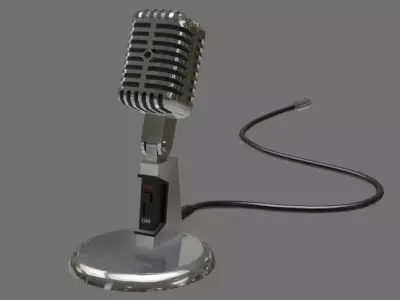 Retro Microphone 2A Low-poly 3D model