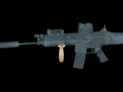 Vertical fore Grip HK  Low-poly 3D model