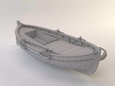 Midpoly Toon  Fishing Boat Low-poly 3D model