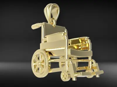 Wheel Chair Pendant  Charm Bracelet Jewelry 3D print model
