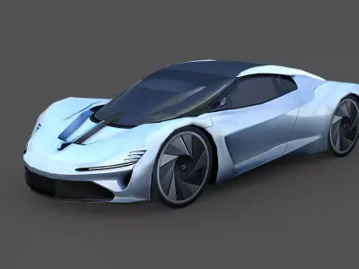 Futuristic Hypercar Vehicle Low-poly 3D model