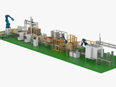 Fully Automatic Air Conditioners Packaging Line 3D model