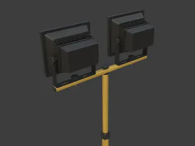 LED Work Light Stand Low-poly 3D model