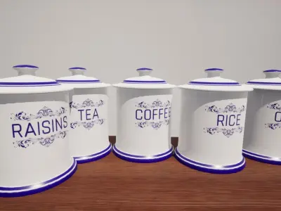 Antique ceramic containers Low-poly 3D model