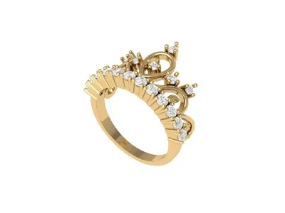 Crown Diamond  Ring  3D print model
