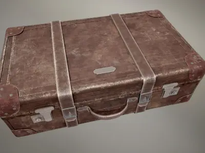 Vintage  suitcase -lowpoly 3d model Low-poly 3D model