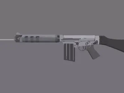 FN FAL  Rifle de Asalto Low Poly Low-poly 3D model