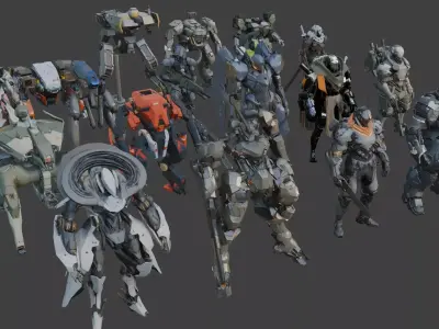 mecha set 4 3D model