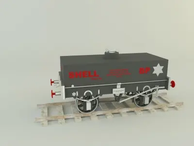 Train fuel wagon 3D model