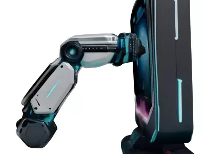 Futuristic ArmMounted Holographic Computer 3D model