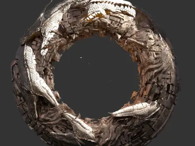 Dragon Snake Ring 6 3D model