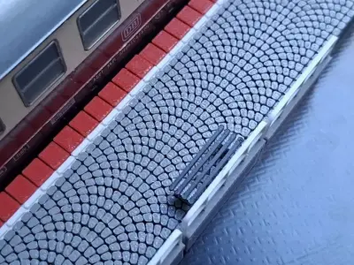 Single Edge Platform with bench 1-87 FDM color 3D print model