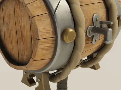 Barrel Hammer Low-poly 3D model