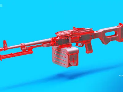 PKM Machine Gun 3D model get