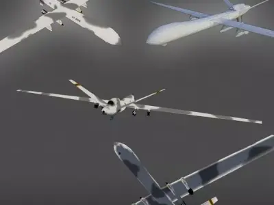 Predator UAV lowpoly Low-poly 3D model