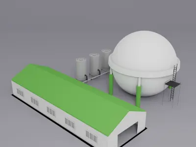 Bio Fuel Production Plant Assets 3D model
