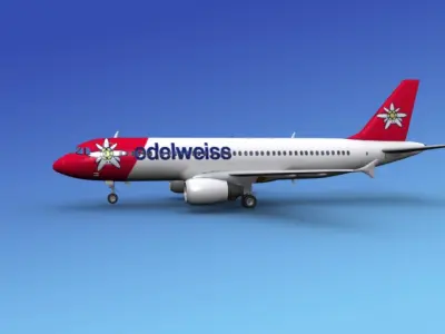Airbus A320 Edelweiss 3D model