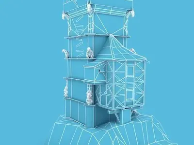 Medieval Building 38 Wizard Tower Low-poly 3D model