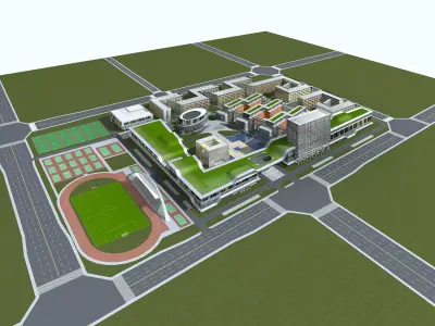 School Building 3D model 2