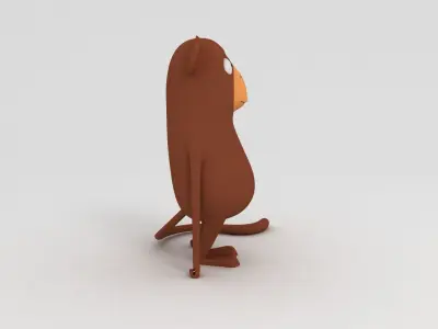 Monkey Cartoon Character Free 3D model