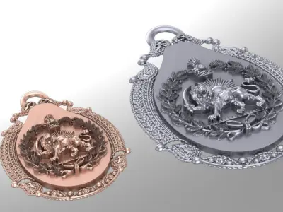 simple old Pahlavi pendant 3D print model