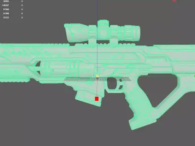 Red Sci Fi Rifle 3D model