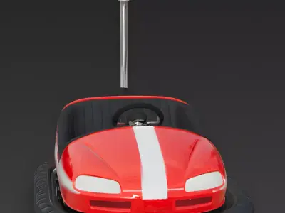 Retro 1960s Bumper Car 3D Model Low-poly 3D model