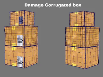 Cardboard box Low-poly 3D model 8
