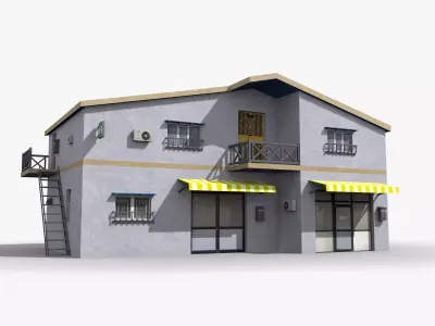 Japanese House x22 Low-poly 3D model