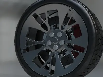 wheel rims car racer auto garage  3D model