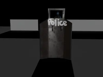 Swat Shield with Glass Made in Maya Low-poly 3D model