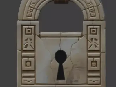 Ancient Egyptian Stone Locking Mechanism 3D Prop Low-poly 3D model purchase