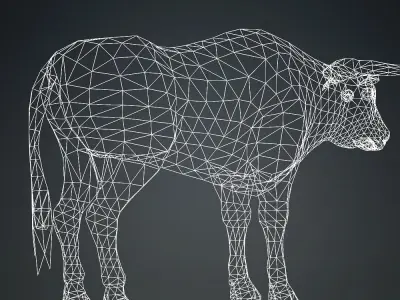 Animated Bull Low-poly 3D model