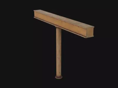 Industrial Ceiling Pillar Low-poly 3D model