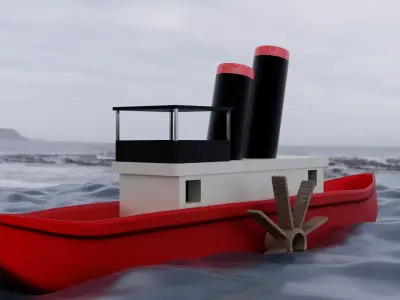 Ship Boat Low-poly 3D model