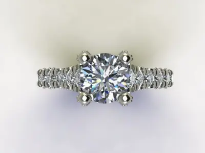 10026 diamond engagement ring 3D print model