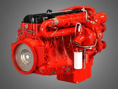  X12 Heavy Duty Truck Engine - 6 Cylinder Diesel Engine  3D model