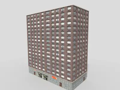 Residential Building Low-poly 3D model