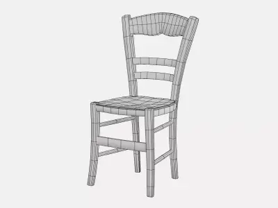 French Straw Chair Free low-poly 3D model