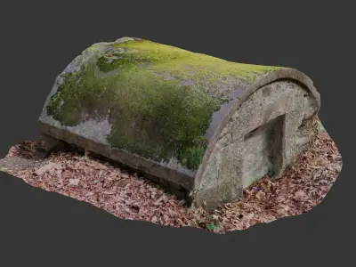 Old World War 2 Bunker Photoscan Low-poly 3D model