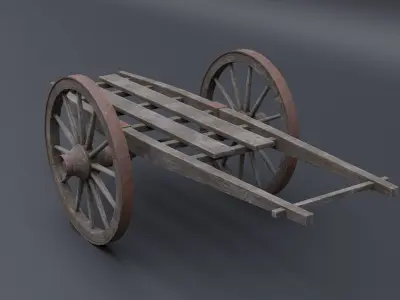 Japanese Cart Low-poly 3D model