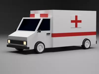 ambulance Low-poly 3D model