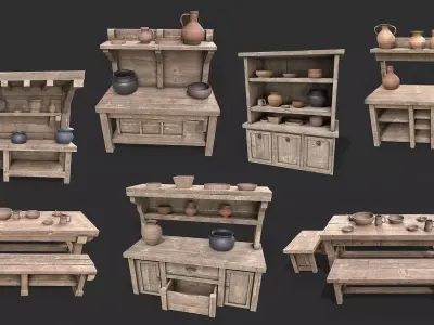 Medieval Kitchen Collection 3D Model Pack