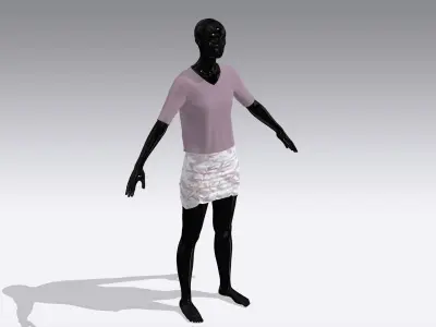 Woman Cloth Dress Low-poly 3D model