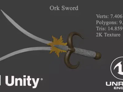 Orks Sword Low-poly 3D model