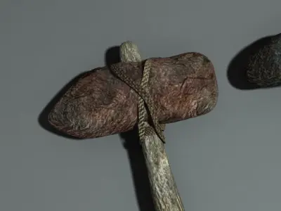 3D Hammer two wooden hammers 3D model